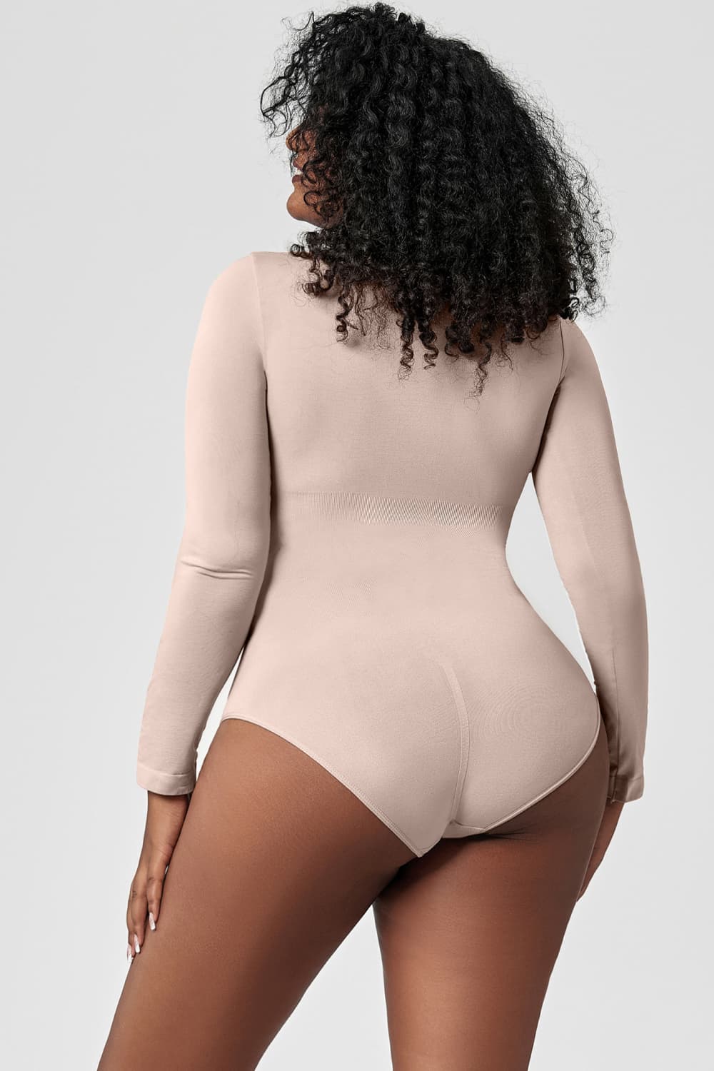 Long Sleeve Shaping Bodysuit - Stretchy Basic T Shirt Tops